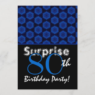 ÜBERRASCHEN Sie 80. Geburtstags-Königsblau-Sterne Einladung