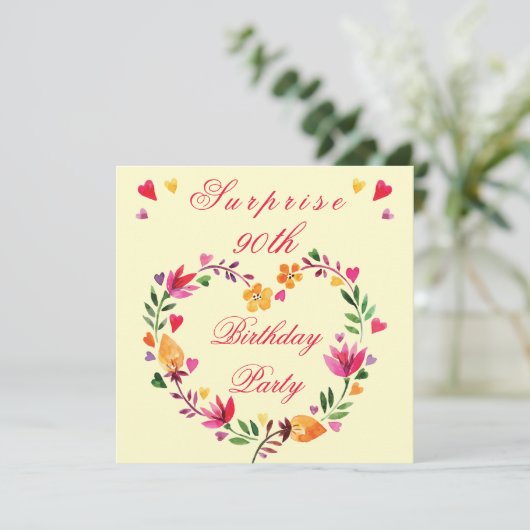 Überraschen Sie 90. Einladung (Stehend Vorderseite)