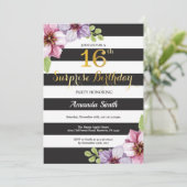 Überraschen Sie die 16. Blumen Einladung (Stehend Vorderseite)