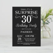 Überraschen Sie die 30. Schwarzweiss Einladung (Stehend Vorderseite)