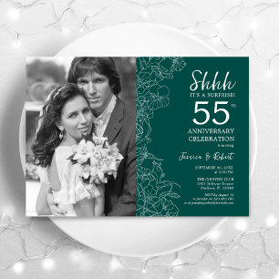 Überraschen Sie zum 55. Jubiläum mit Foto Smaragdg Einladung