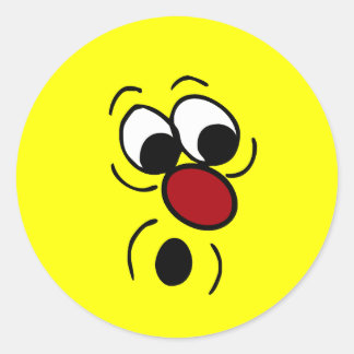 Überraschend Gesicht Grumpey Runder Aufkleber