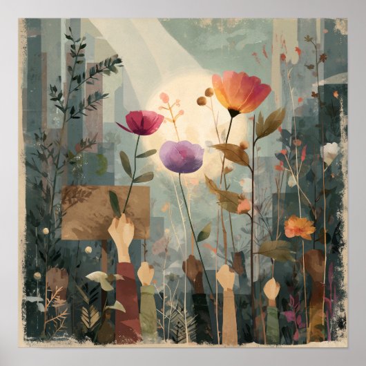 Überraschend in Bloom - Solarpunk-Poster Poster (Vorne)