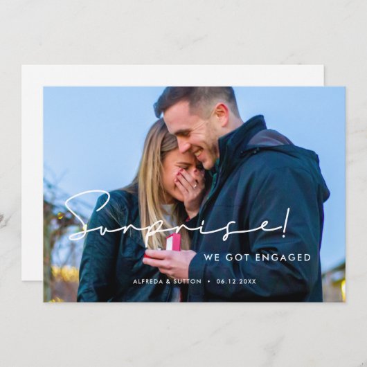 Überraschend ist, dass wir verlobt modernes, minim ankündigung (Vorne/Hinten)