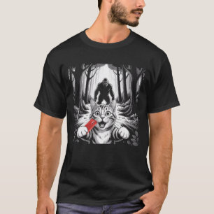 Überraschend selfie erkrankte Katze mit Sasquatch T-Shirt