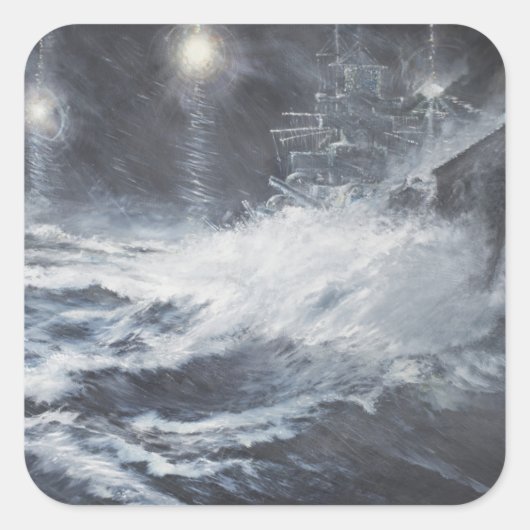 Überraschend über die Schlacht von Scharnhorst Quadratischer Aufkleber (Vorderseite)