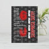 ÜBERRASCHENDE 60. Moderne Rotlichtzirkel zum Gebur Einladung (Stehend Vorderseite)