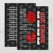 ÜBERRASCHENDE 60. Moderne Rotlichtzirkel zum Gebur Einladung (Vorne/Hinten)