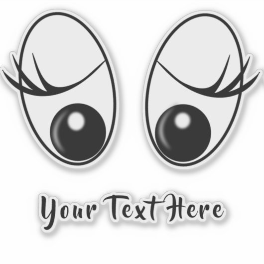 Überraschende Augen Funny Sticker mit eigenem Text (Vorderseite)