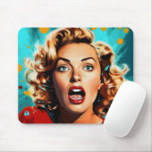 Überraschende Blonde Pop Art Mousepad (Mit Mouse)