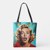 Überraschende Blonde Pop Art Tasche (Rückseite)