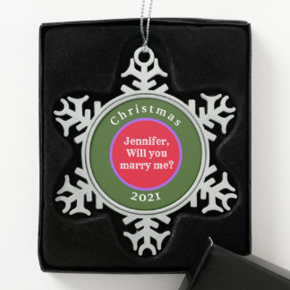 ÜBERRASCHENDE CHRISTMAS-EHRENVORSCHLAG SCHNEEFLOCKEN Zinn-Ornament