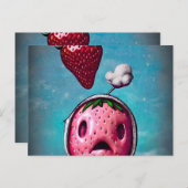 Überraschende Erdbeere Postkarte (Vorne/Hinten)