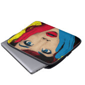 Überraschende Frau in Pop Art Laptopschutzhülle (Vorne Knopf)