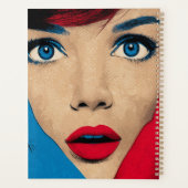 Überraschende Frau in Pop Art Planer (Rückseite)
