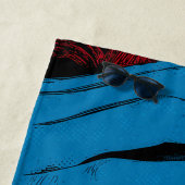 Überraschende Frau in Pop Art Strandtuch (Beispiel)