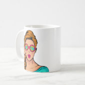Überraschende Frau Kaffeetasse (Vorderseite Links)
