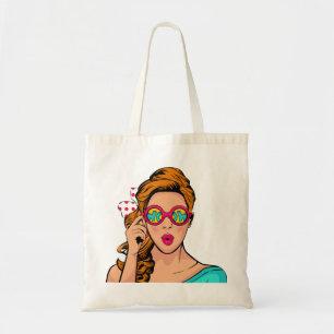 Überraschende Frau Tragetasche