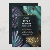 Überraschende Geburtstagsfeier, abstrakt, Gold Einladung (Vorne/Hinten)