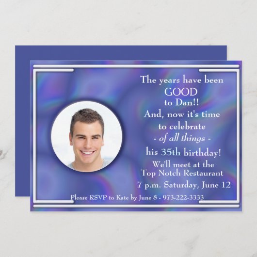 ÜBERRASCHENDE Geburtstagspartei Einladung (Vorne/Hinten)