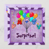 Überraschende Geburtstagspartei laden Einladung (Vorne/Hinten)