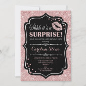 Überraschende Geburtstagsparty - Black Rose Gold Einladung (Vorderseite)