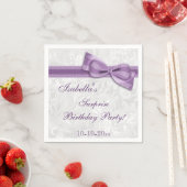 ÜBERRASCHENDE Geburtstagsparty Damask und Bow Serviette (Beispiel)