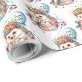 Überraschende Geschenkboxen mit niedlichem Igel mi Geschenkpapier (Rolleneckpunkt)