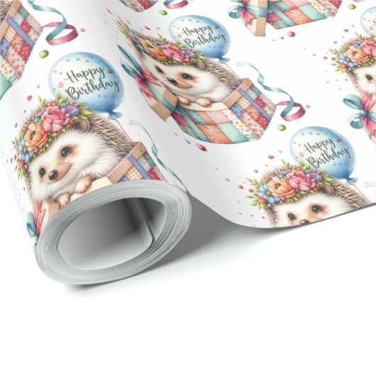 Überraschende Geschenkboxen mit niedlichem Igel mi Geschenkpapier (Rolleneckpunkt)