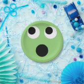 Überraschende grüne Emoticon Emoji-Papierplatte Pappteller (Party)
