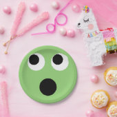Überraschende grüne Emoticon Emoji-Papierplatte Pappteller (Party)