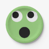 Überraschende grüne Emoticon Emoji-Papierplatte Pappteller (Vorderseite)