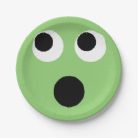 Überraschende grüne Emoticon Emoji-Papierplatte