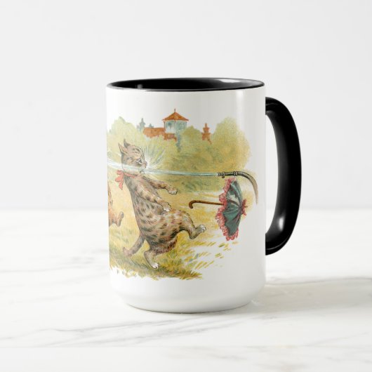 Überraschende Katzen Louis Wain Tasse (VorderseiteRechts)