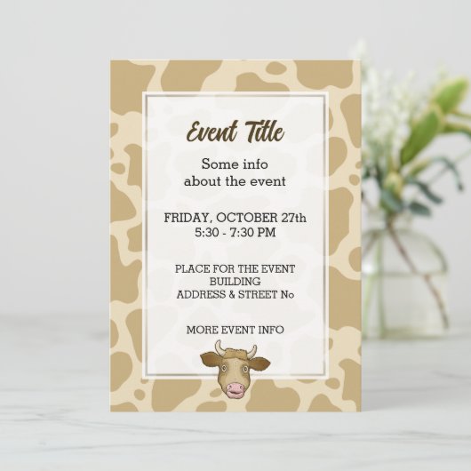 Überraschende Kuheinladung Einladung (Stehend Vorderseite)