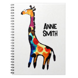 Überraschende, naive Giraffe! Bearbeitbarer Name Notizblock