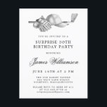 ÜBERRASCHENDE Party 30. Geburtstag Golf Thema Einladungspostkarte<br><div class="desc">Eleganter Schwarz-Weiß Geburtstag Einladung für einen Golfer. Die Spitze der Einladung ist mit Golf-Accessoires dekoriert - ein Golfclub, Golf-Ball, Hut und Handschuhe. Das Aquarelldesign schafft eine traditionelle und klassische Ästhetik. Ideal für einen Geburtstagsbash im Club oder eine GRILLEN im Hinterhof. Der gesamte Text ist leicht zu bearbeiten. Erstellen Sie die...</div>