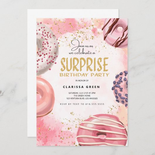 ÜBERRASCHENDE Party Einladung (Vorne/Hinten)