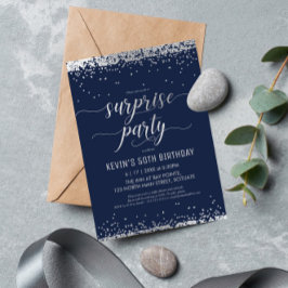 Überraschende Party Einladung - Elegantes Silver E