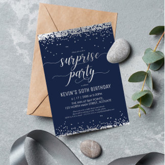 Überraschende Party Einladung - Elegantes Silver E