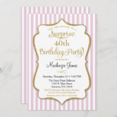 Überraschende Party Einladung Rosa Gold Elegante (Vorne/Hinten)