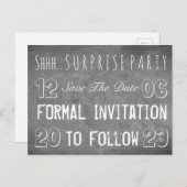 Überraschende Party Einladung Save the Date Chalkb (Vorne/Hinten)