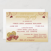 Überraschende Party Einladungen zum 50. Jahrestag (Vorne/Hinten)