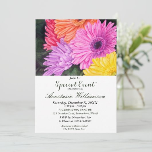 ÜBERRASCHENDE PARTY-EREIGNIS EINLADUNG (Stehend Vorderseite)