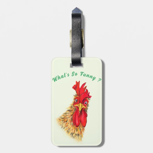 Überraschende Rooster-Funny-Gepäckmarke - Benutzer Gepäckanhänger (Rückseite vertikal)