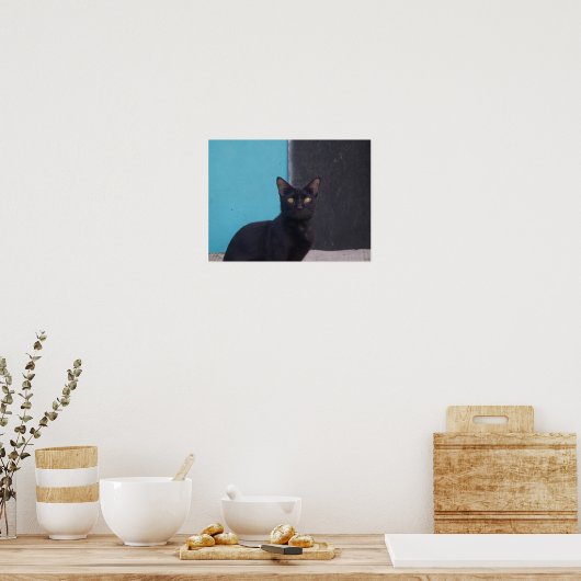 Überraschende Schwarze Katze Poster (Küche)