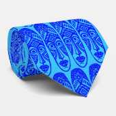 Überraschende Tiki-Masken - Blauer Schatten Krawatte (Gerollt)