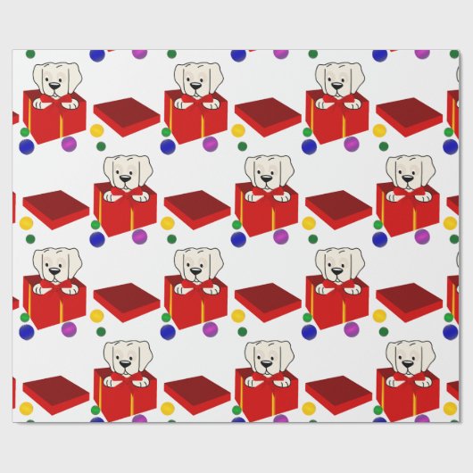 Überraschende Welpe in einer roten Geschenkboxen Geschenkpapier (Flach)