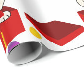 Überraschende Welpe in einer roten Geschenkboxen Geschenkpapier (Rolleneckpunkt)