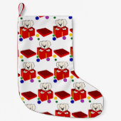 Überraschende Welpe in einer roten Geschenkboxen Kleiner Weihnachtsstrumpf (Vorderseite)